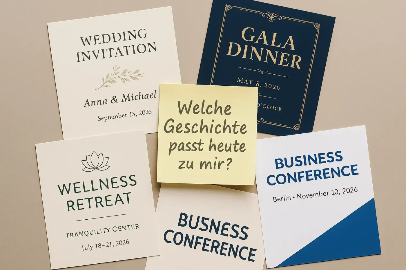 Gefälschte Einladungen für ein glaubwürdiges Alibi.