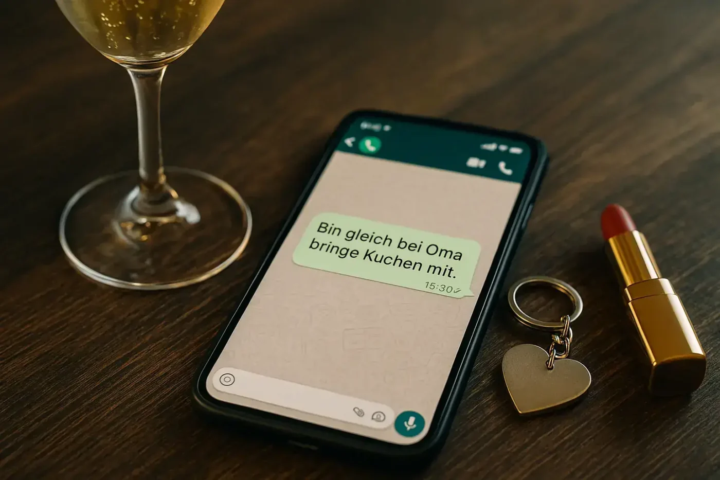 Ein perfektes Alibi ist kein Zufall – es ist das Ergebnis von Planung wie z. B. diese Mitteilung auf dem Handy.