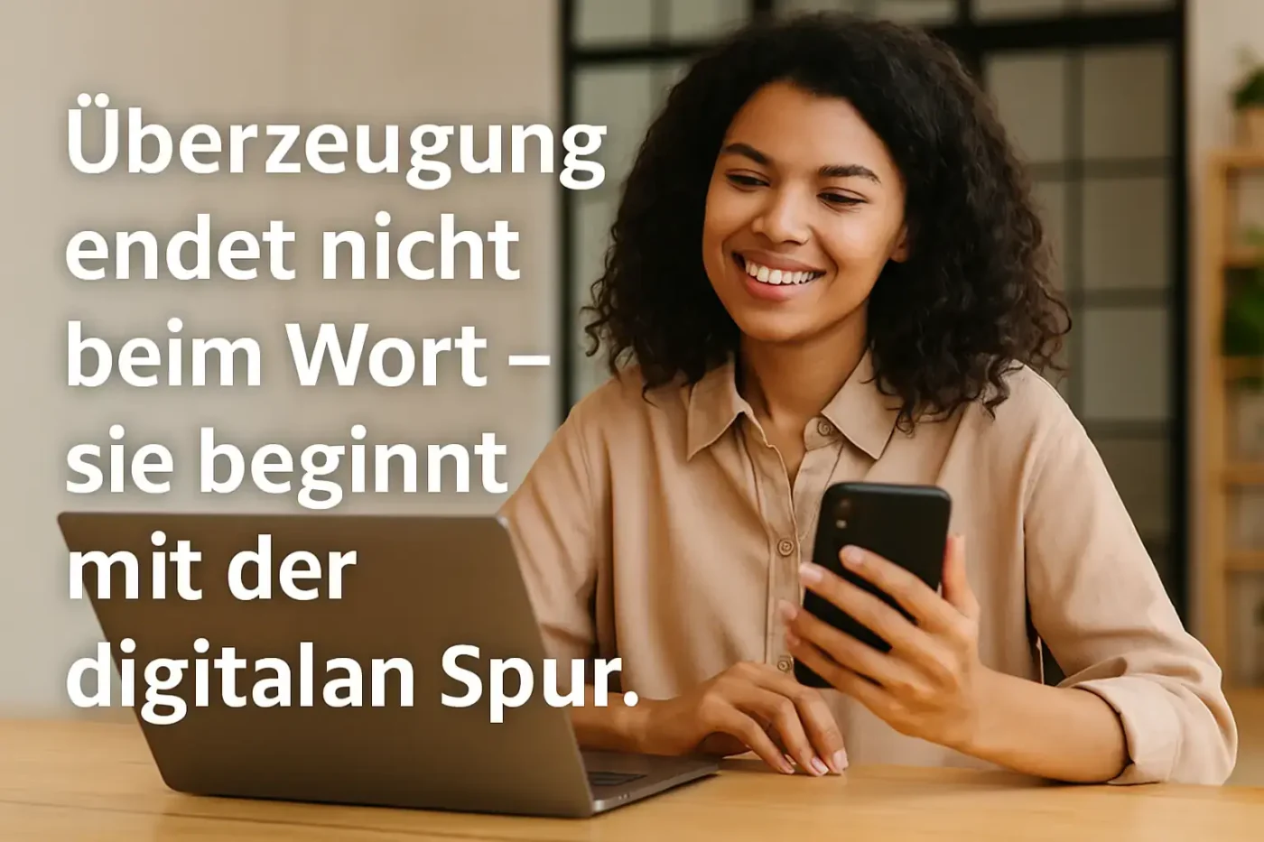 Digitale Alibi-Spuren werden individuell vom Alibiservice für die Kundin erstellt.